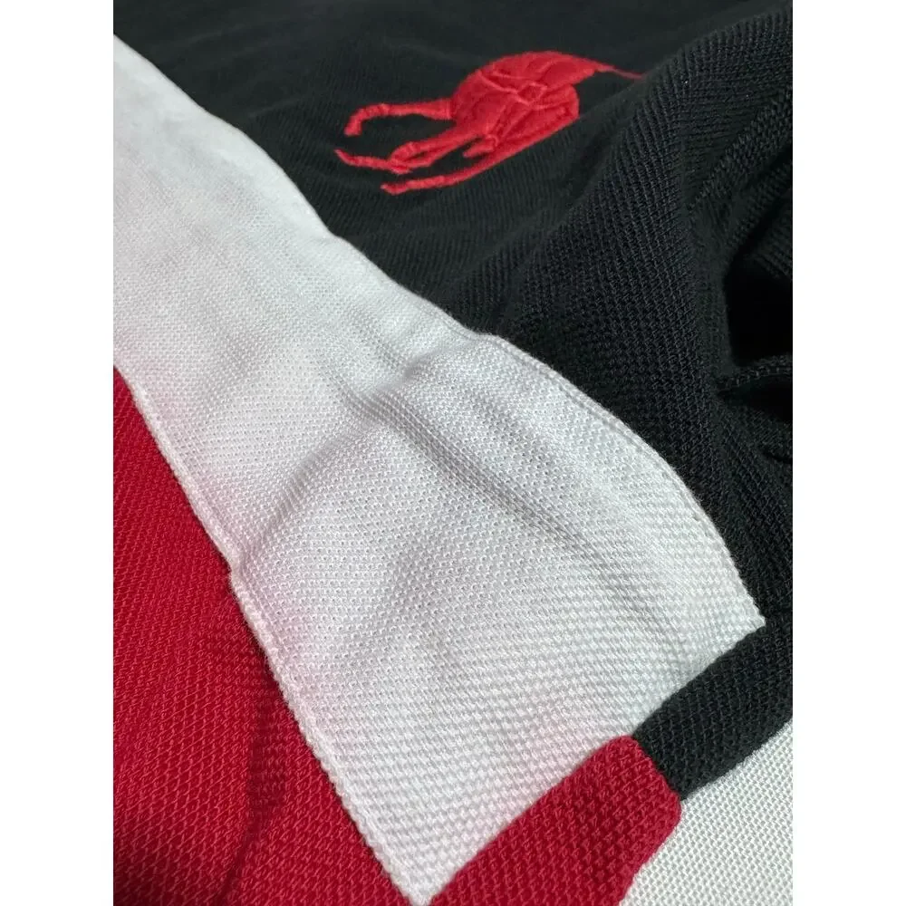 Polo Ralph Lauren Men's  Color-Block Shirt - Red, White & Black - Size Large